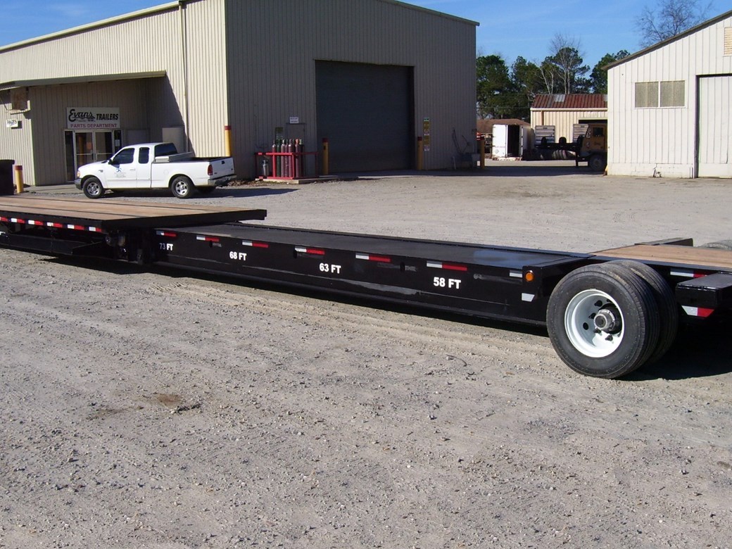 Steel rollers make extending the trailer easy